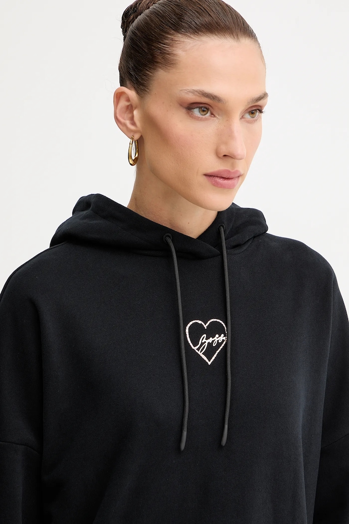 Бавовняна кофта BOSS Orange C_Ehoody1 чорний 50551429