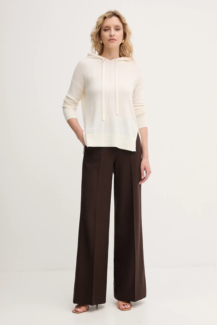 Marella sweter z domieszką wełny Emme by Marella 2525366011200 beżowy AW25
