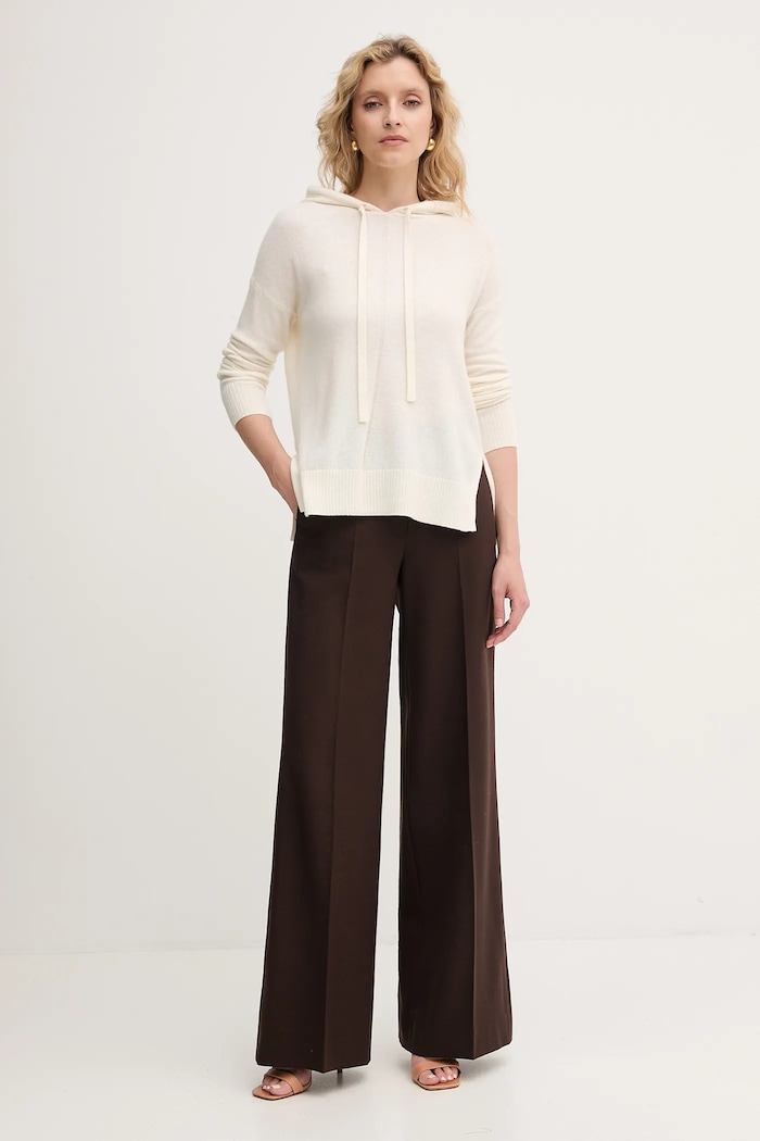 Marella sweter z domieszką wełny Emme by Marella 2525366011200 beżowy AW25