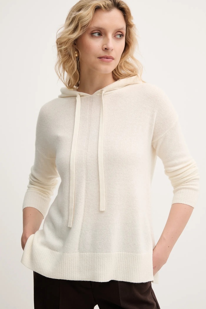 Marella sweter z domieszką wełny Emme by Marella beżowy 2525366011200