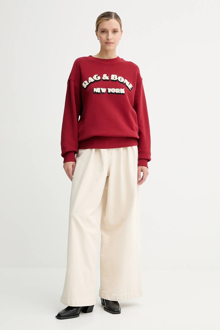 Rag & Bone felpa RE0E25FT3VW rosso AW25