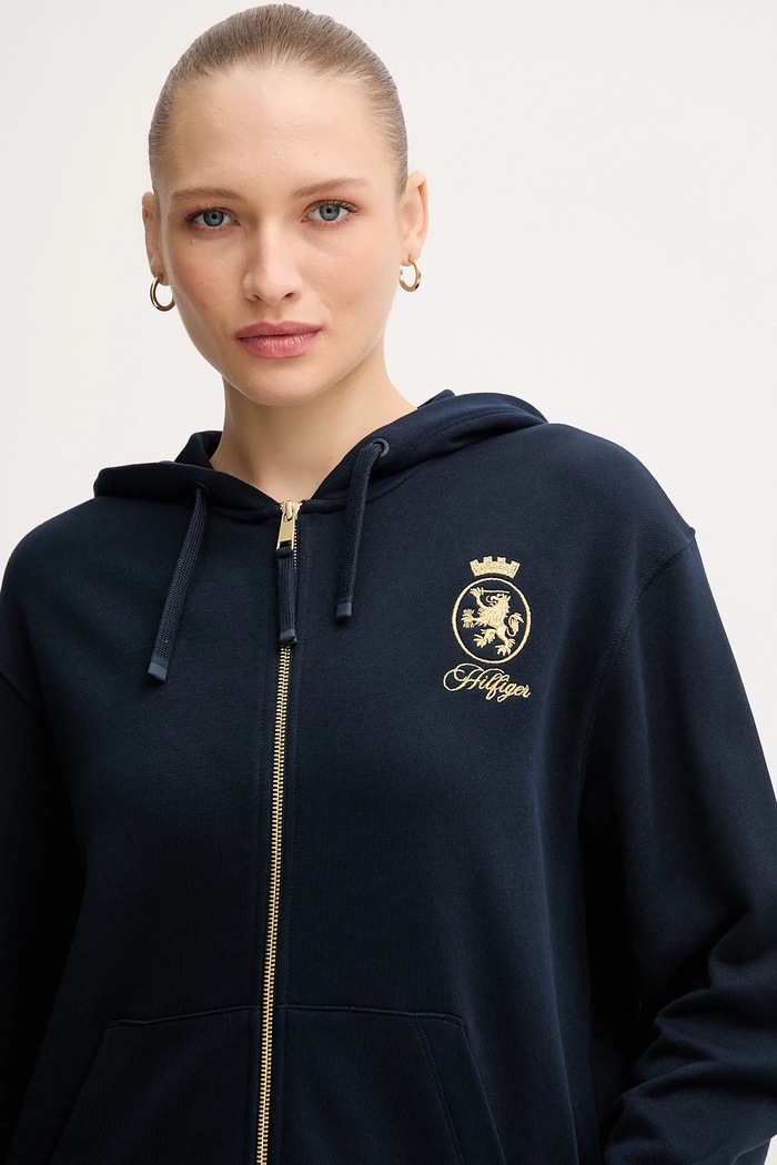 Tommy Hilfiger hanorac de bumbac bleumarin WW0WW46126