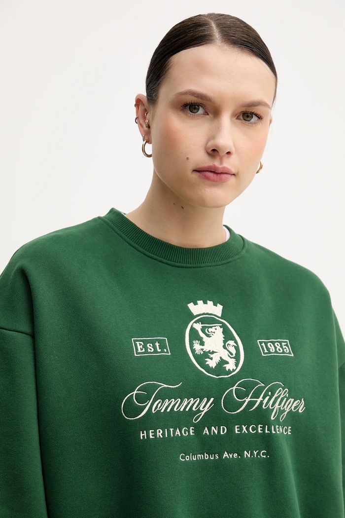 Mikina Tommy Hilfiger zelená WW0WW46128