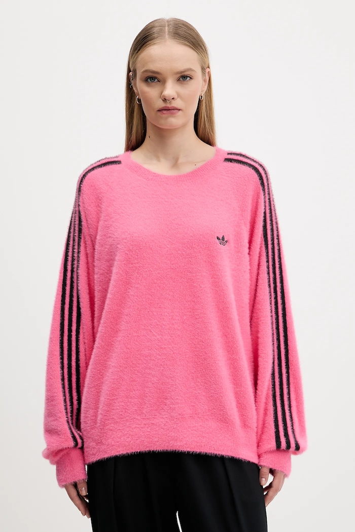 adidas Originals maglione Holiday a maglia fine rosa JX7811