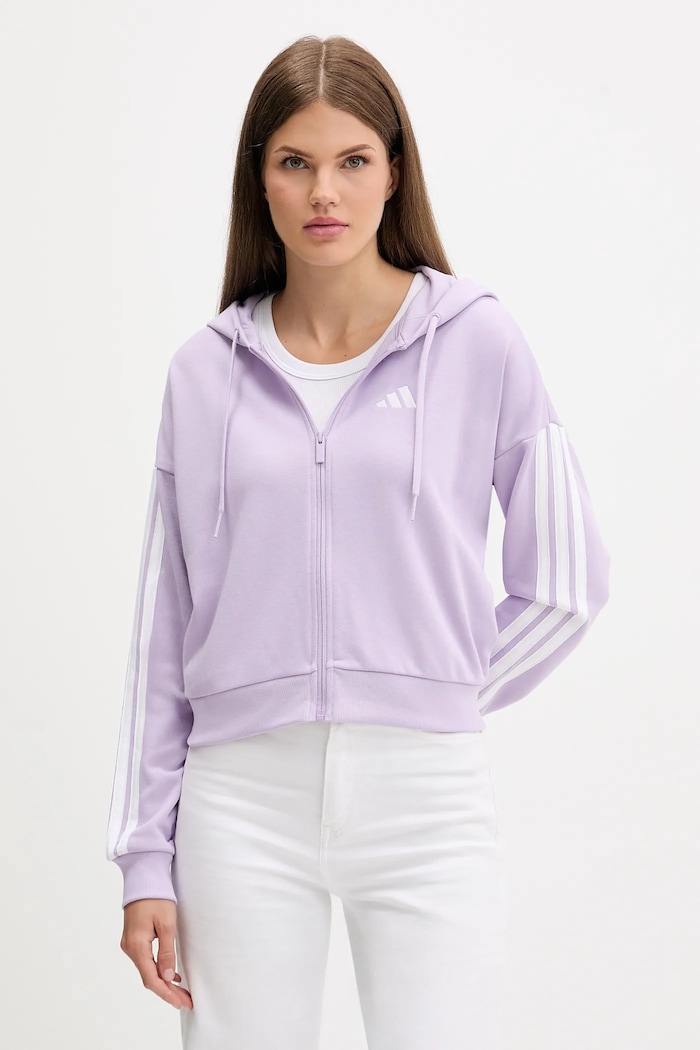 Μπλούζα adidas Essentials απλικέ μωβ JY3135