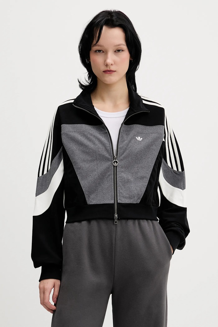 Μπλούζα adidas Originals Tracktop χωρίς κουκούλα μαύρο JW7289