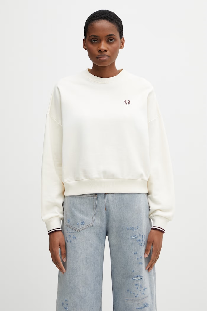 Fred Perry sweatshirt cotton Women's beige G1148