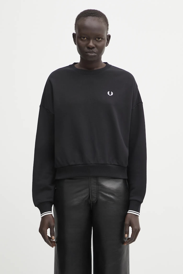 Fred Perry bluza bawełniana damska bawełna czarny G1148