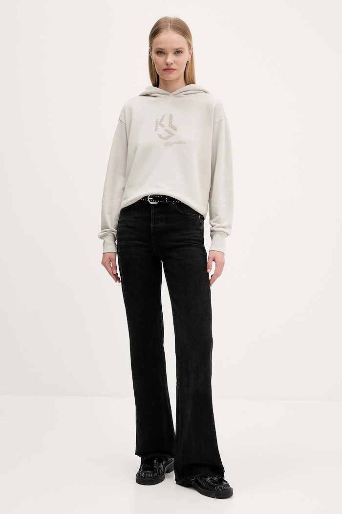 Karl Lagerfeld Jeans hanorac de bumbac A4W20004 bej AW25