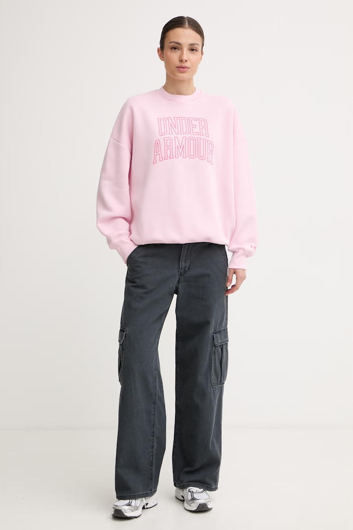 Under Armour mikina dámska s bavlnou Rival 6007880 ružová SS26