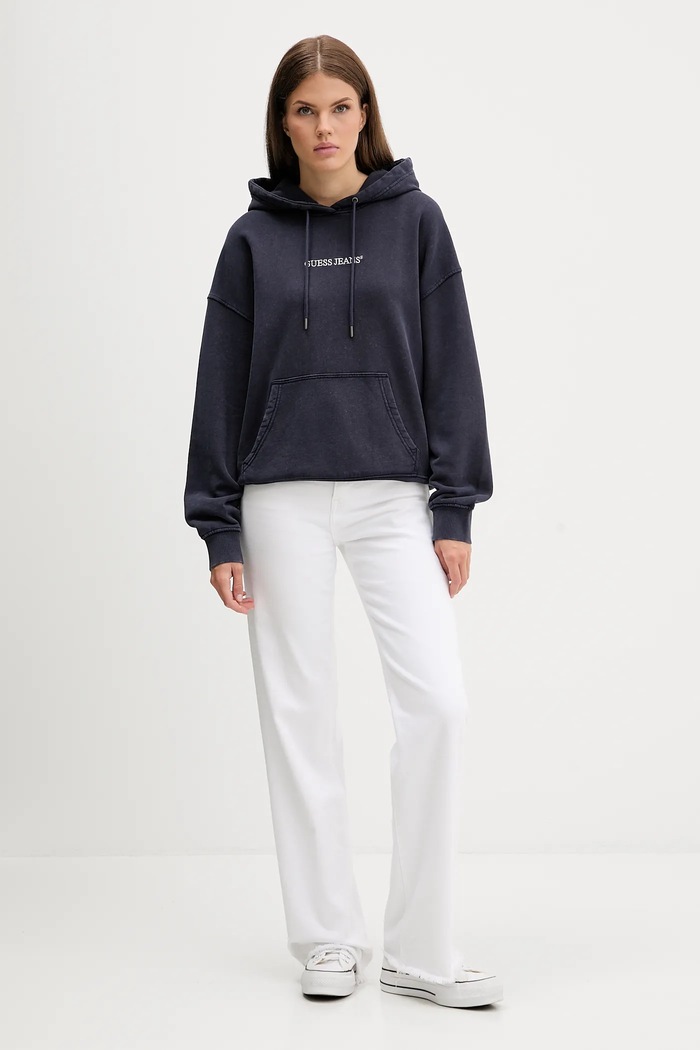 Bavlnená mikina Guess Jeans W5BQ15.KCPR1 tmavomodrá AW25