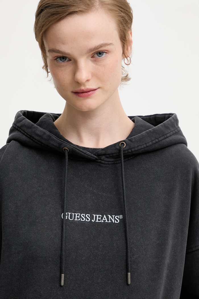 Bavlnená mikina Guess Jeans čierna W5BQ15.KCPR1