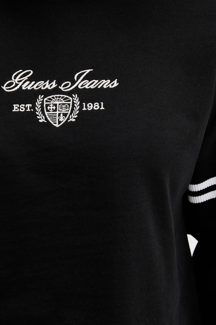 Βαμβακερή μπλούζα Guess Jeans W5BQ25.KCYM1 μαύρο