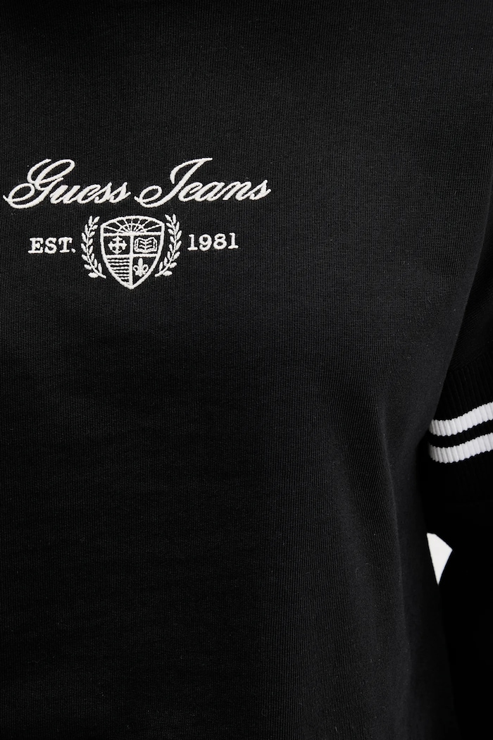 Βαμβακερή μπλούζα Guess Jeans W5BQ25.KCYM1 μαύρο