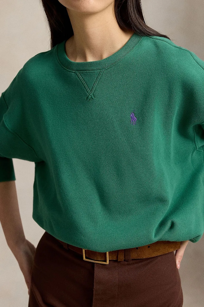 Polo Ralph Lauren bluza damska z bawełną zielony 211978306