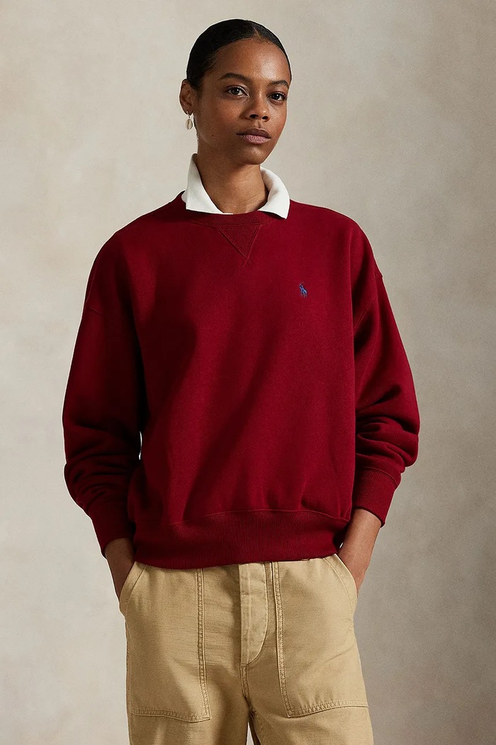 Mikina Polo Ralph Lauren bez kapuce burgundské 211978306
