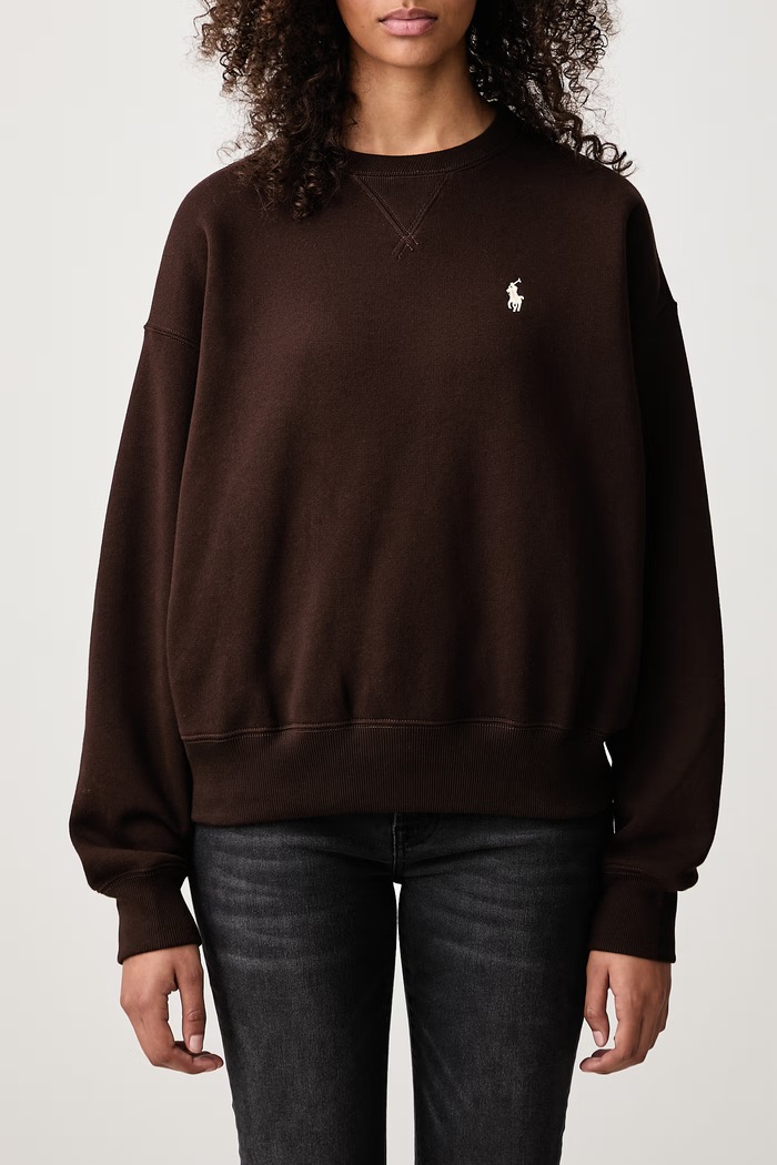 Bluza damska z bawełną Polo Ralph Lauren brązowy 211978306