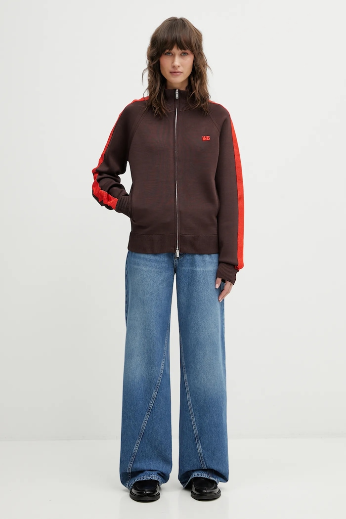 Wales Bonner cardigan Tide Track Top UA25KN01.VI05.801 brown