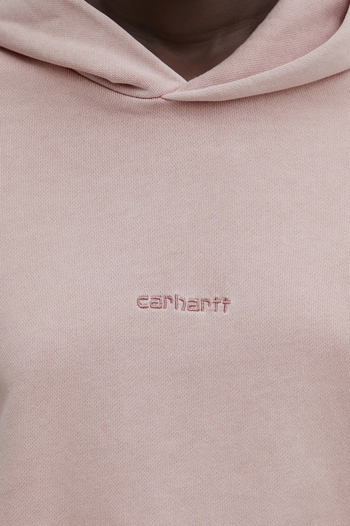 Βαμβακερή μπλούζα Carhartt WIP W' Hooded Benton Sweat ροζ I034512.1NJGD