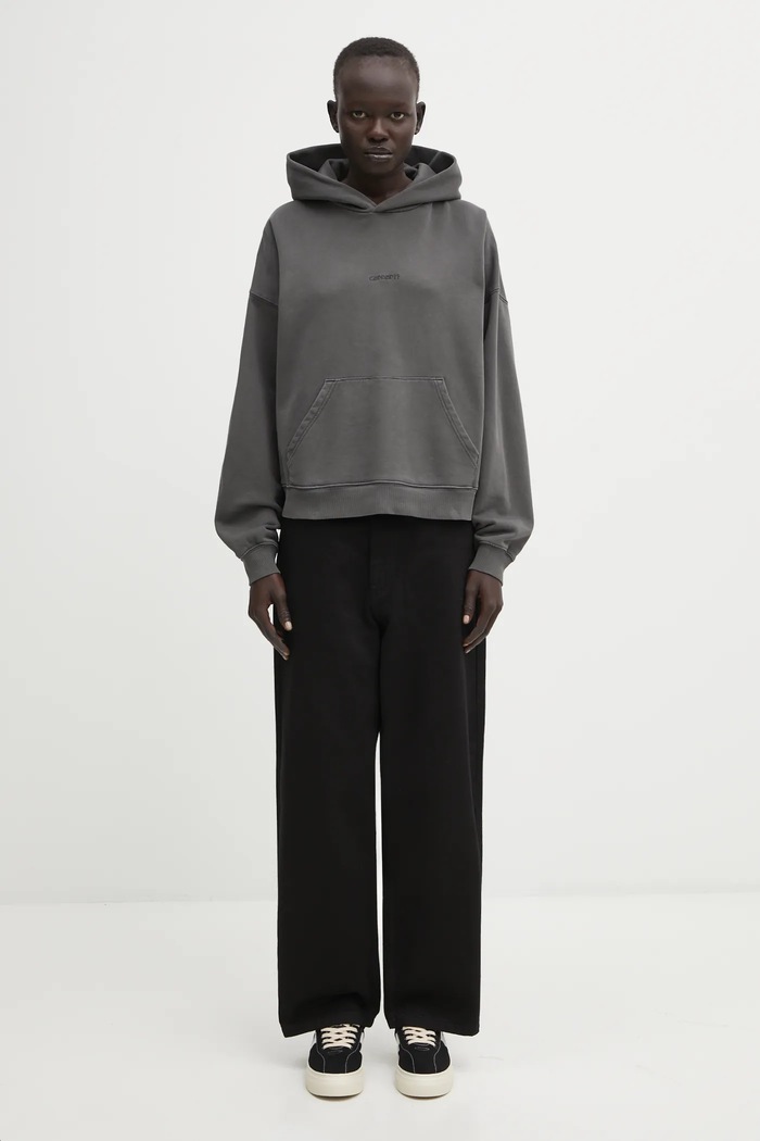 Carhartt WIP hanorac de bumbac W' Hooded Benton Sweat I034512.87GD gri