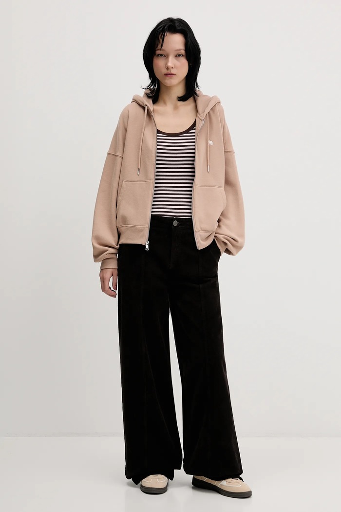 Mikina Abercrombie & Fitch KI152.5417.420 béžová AW25