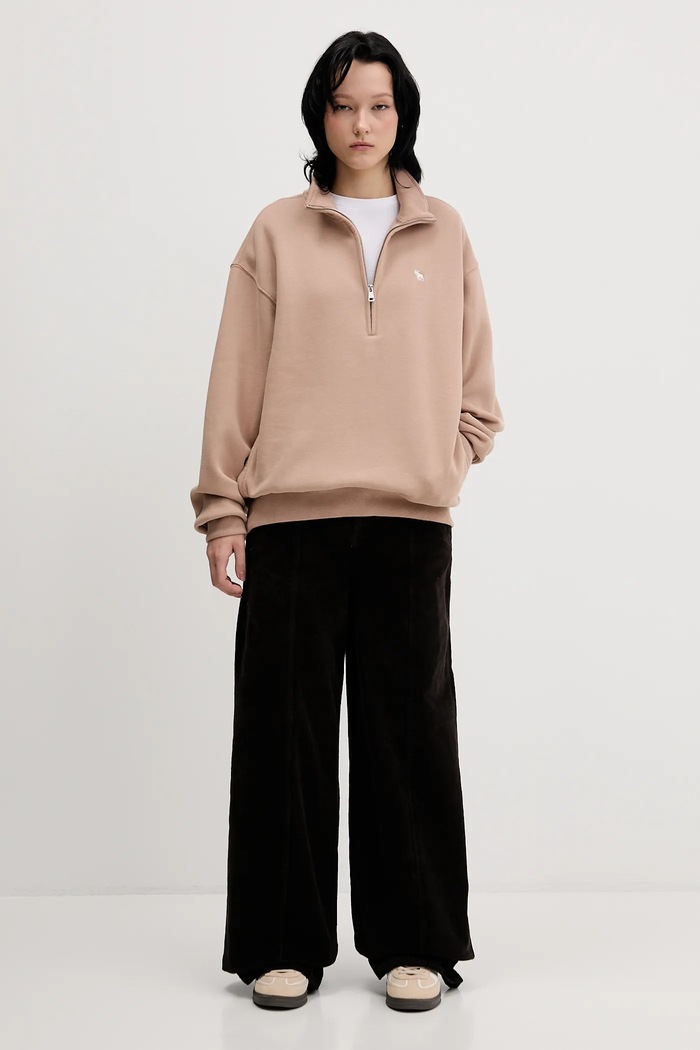 Mikina Abercrombie & Fitch KI152.5418.420 béžová AW25