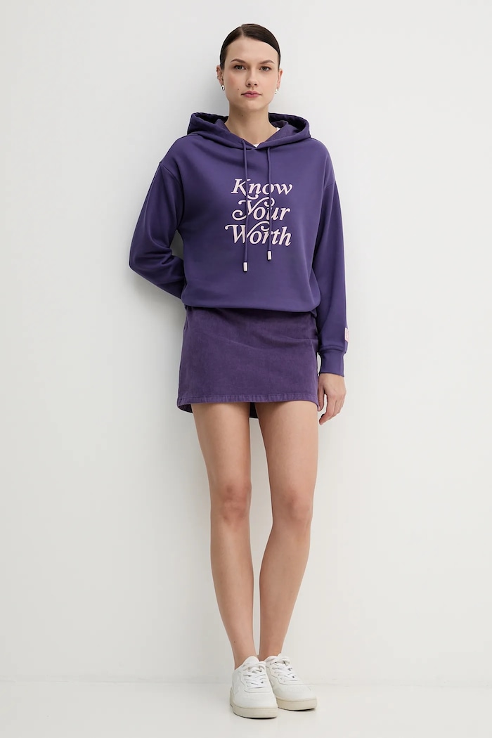 Mikina United Colors of Benetton 3WNWD201C fialová AW25