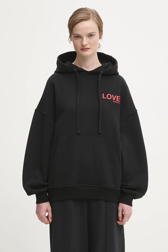 Βαμβακερή μπλούζα Fiorucci Kissing Angels Love Print Relaxed στάμπα μαύρο W25FWSHO002CJ05BK01