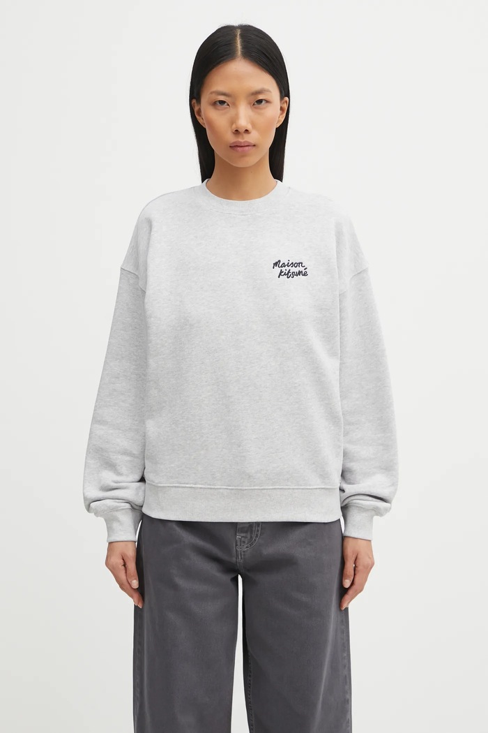 Maison Kitsuné Bluza bawełniana szary MW00314KM0321