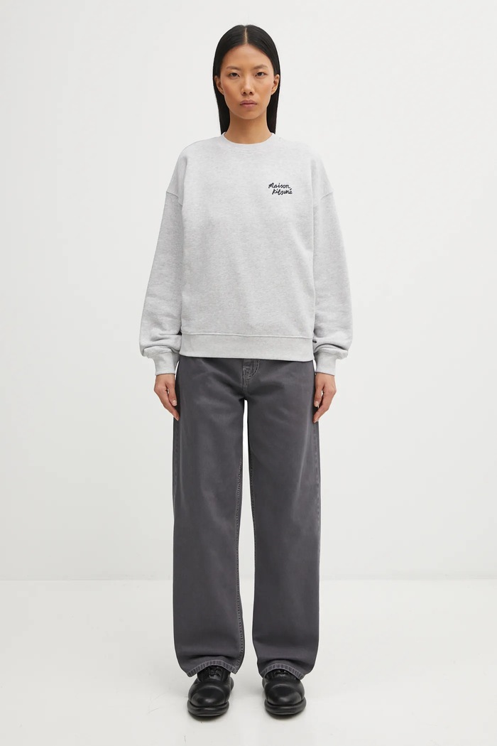 Bluza bawełniana Maison Kitsuné szary MW00314KM0321