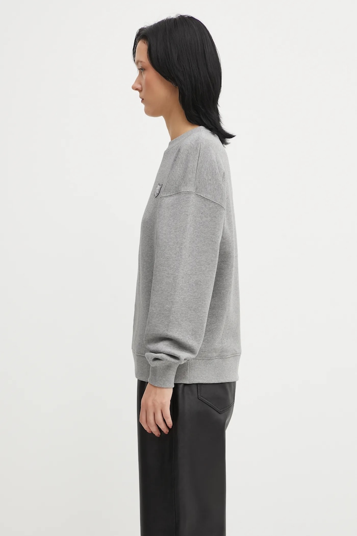 Βαμβακερή μπλούζα Maison Kitsuné Bold Fox Head Patch MW00315KM0321 γκρί AW25
