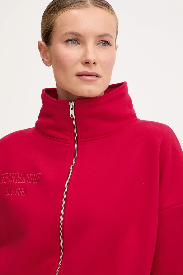 Mikina na jógu JOYINME Zip Flow červená Bluza.Zip.Flow