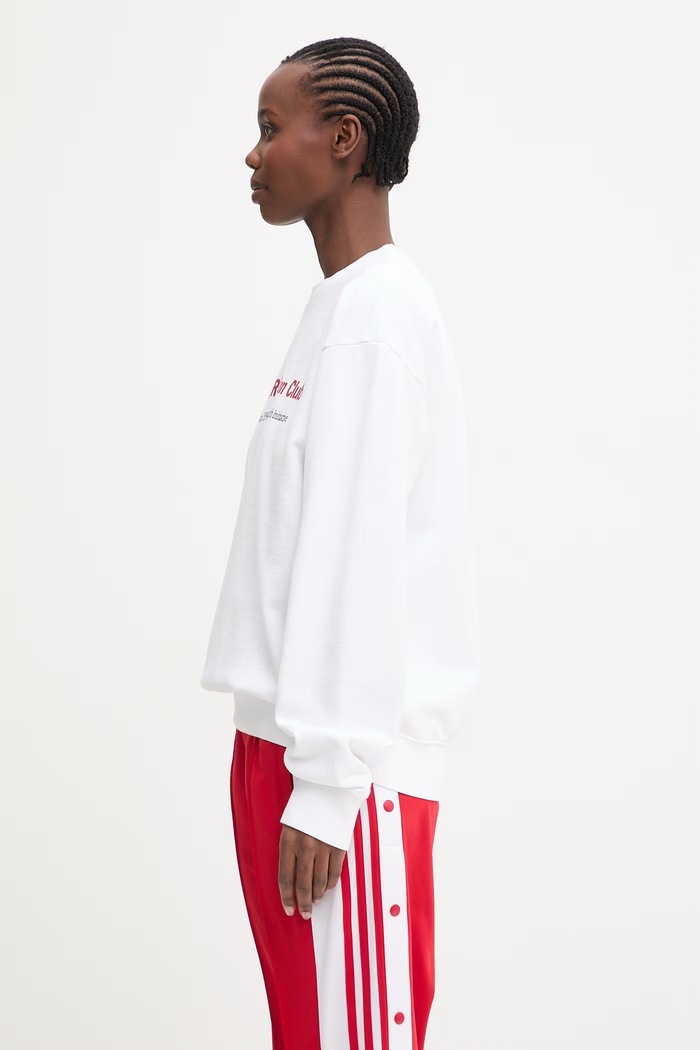 Sporty & Rich Run Club oversize mikina bavlnená dámska ST07164172WH01 biela AW25