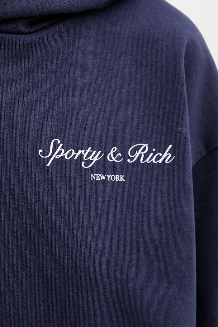Βαμβακερή μπλούζα Sporty & Rich Syracuse σκούρο μπλε ST09166328BL106