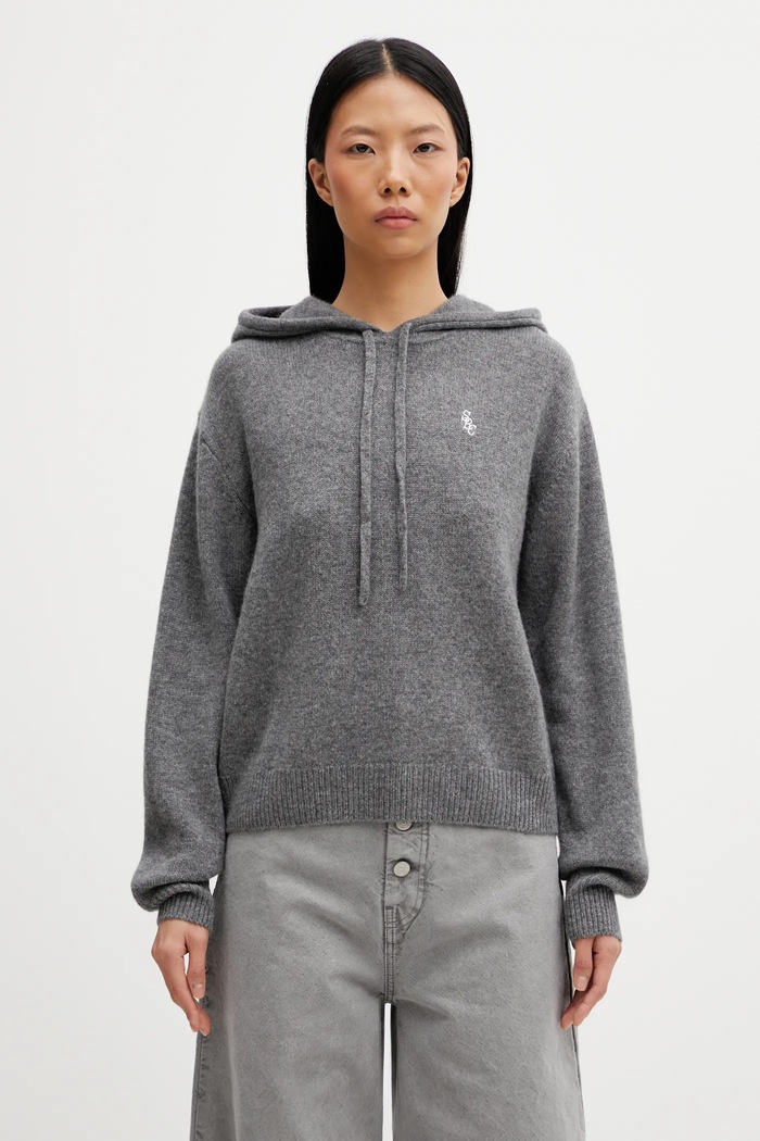 Шерстяной свитер Sporty & Rich SRC Cashmere шерсть серый WS01367302GY22