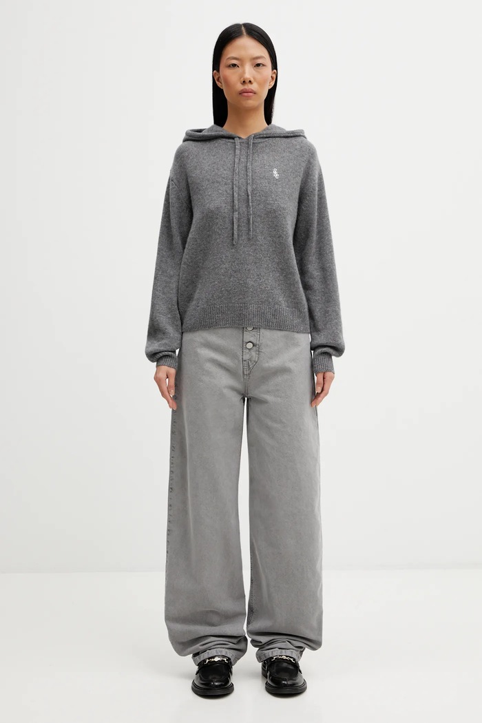 Шерстяной свитер Sporty & Rich SRC Cashmere WS01367302GY22 серый