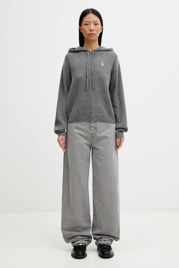 Шерстяной свитер Sporty & Rich SRC Cashmere WS01367302GY22 серый