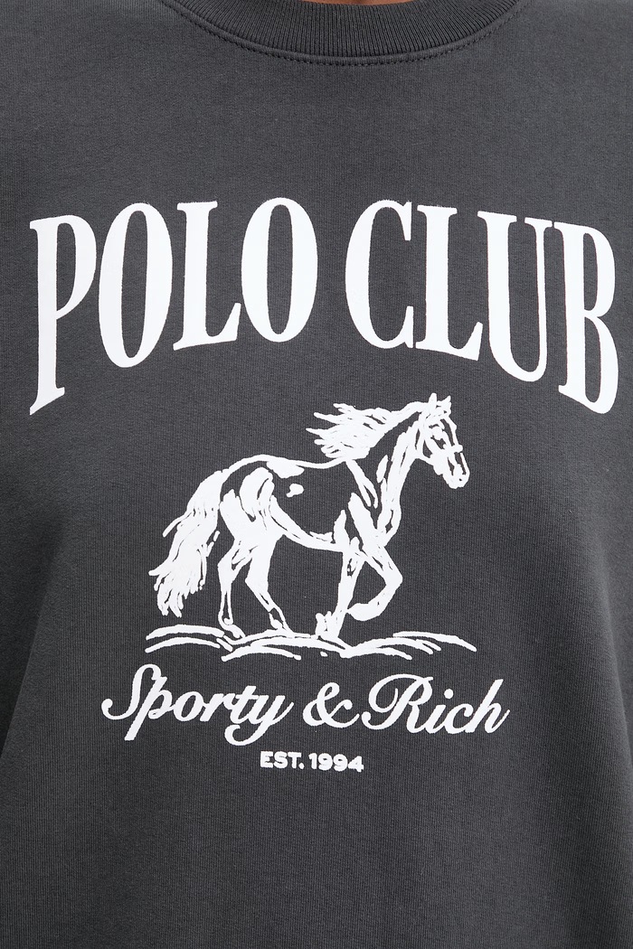 Sporty & Rich Stallion bluza oversize bawełniana damska szary ST07165261BA02