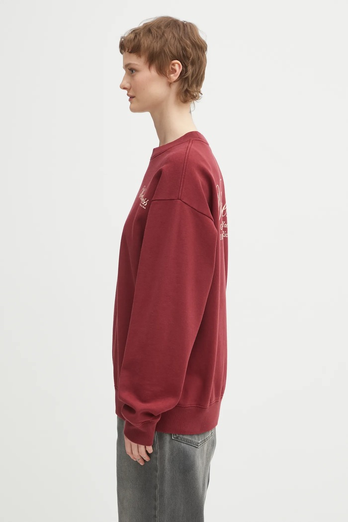 Bavlnená mikina Sporty & Rich Soho ST07162083RE10 burgundské AW25