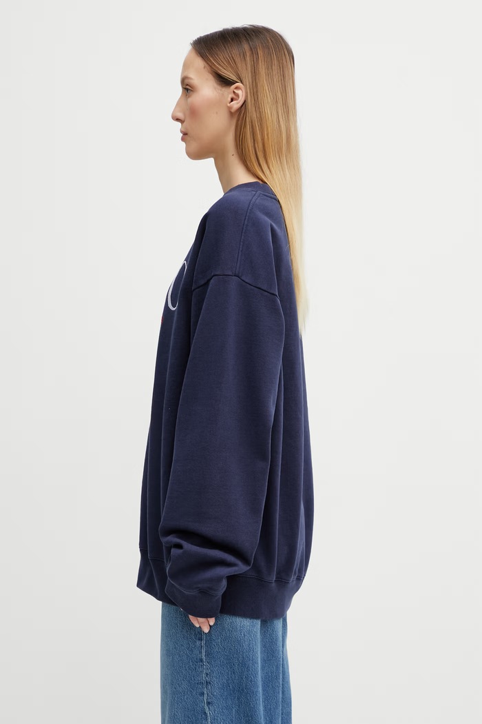 Бавовняна кофта Sporty & Rich Nautical Embroidered ST07163177BL106 темно-синій AW25