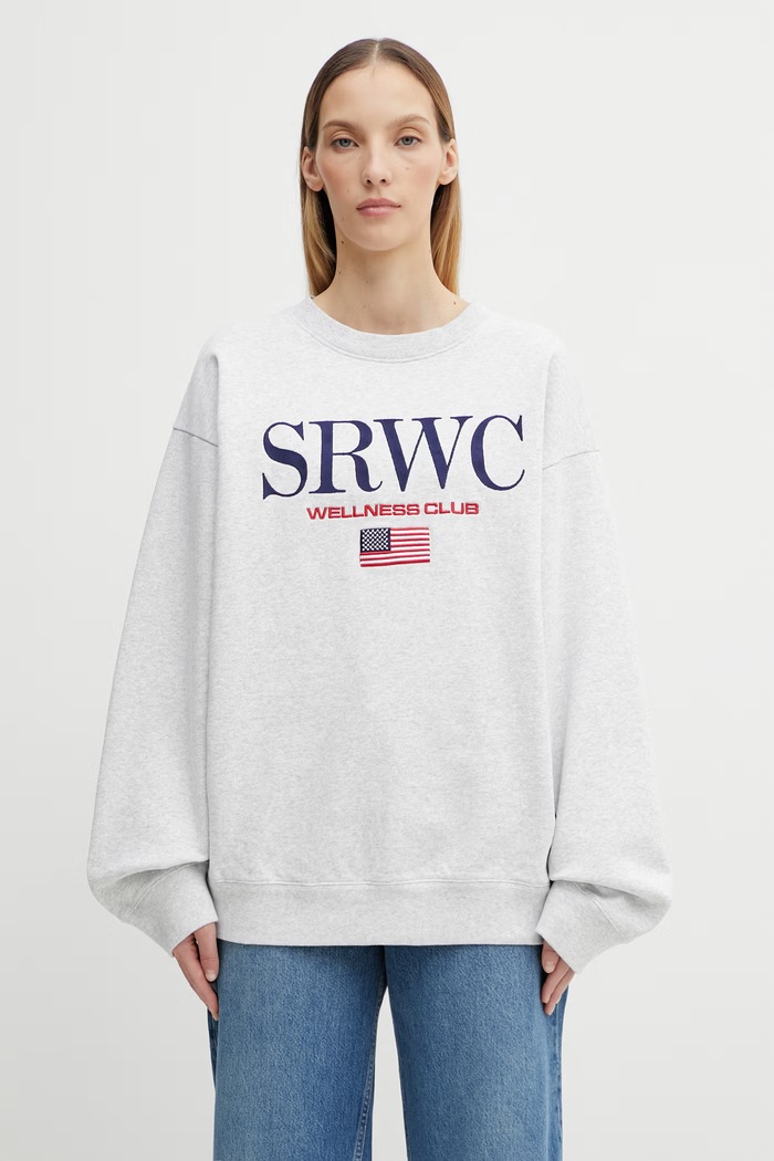 Бавовняна кофта Sporty & Rich Nautical Embroidered бавовна сірий ST07163177GY03