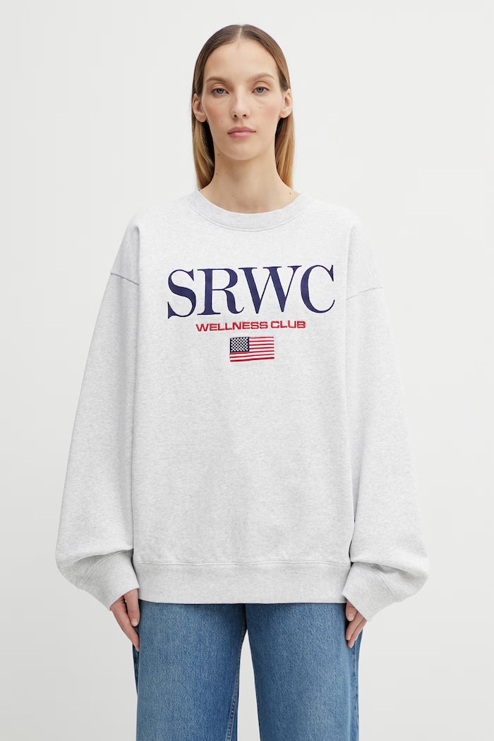 Бавовняна кофта Sporty & Rich Nautical Embroidered бавовна сірий ST07163177GY03