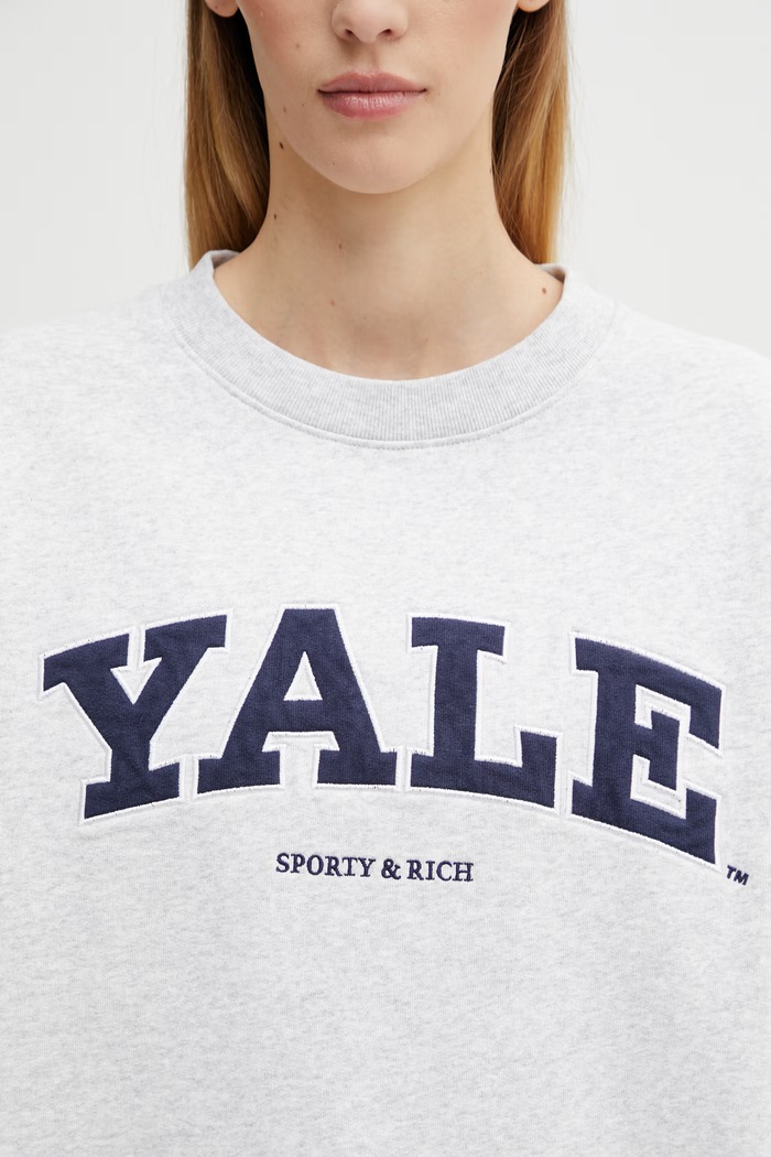 Бавовняна кофта Sporty & Rich Yale Ivy сірий ST071611681GY03