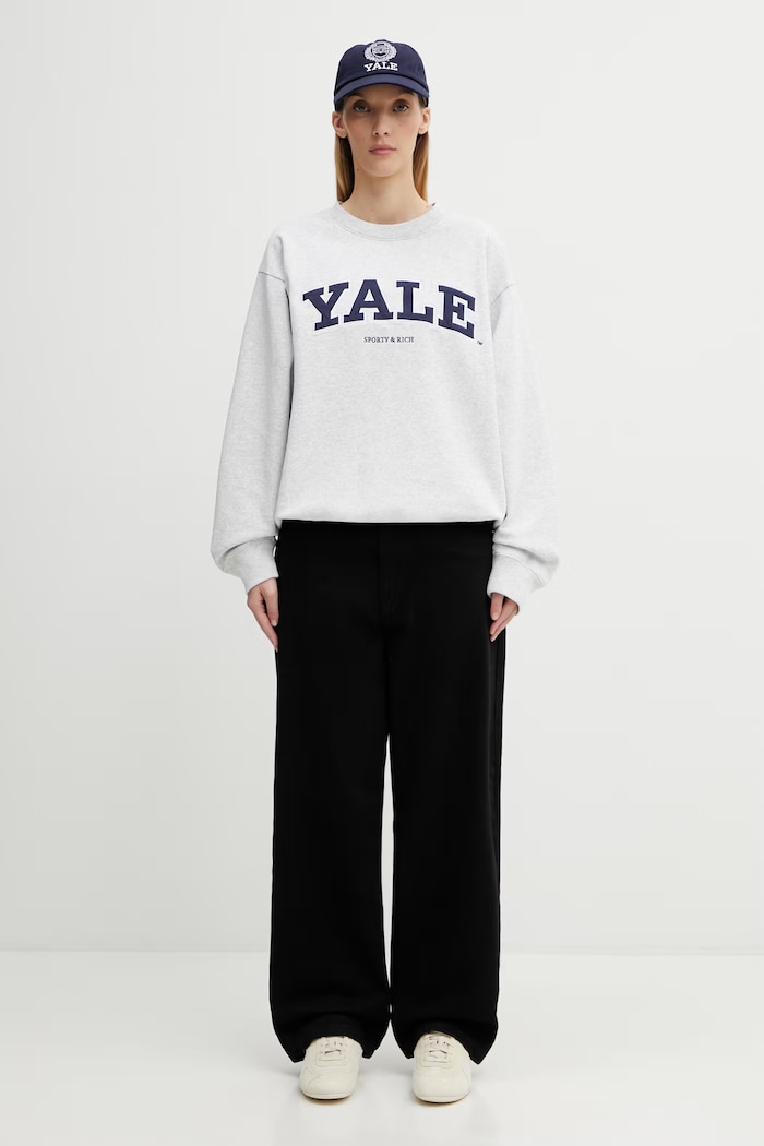 Бавовняна кофта Sporty & Rich Yale Ivy ST071611681GY03 сірий
