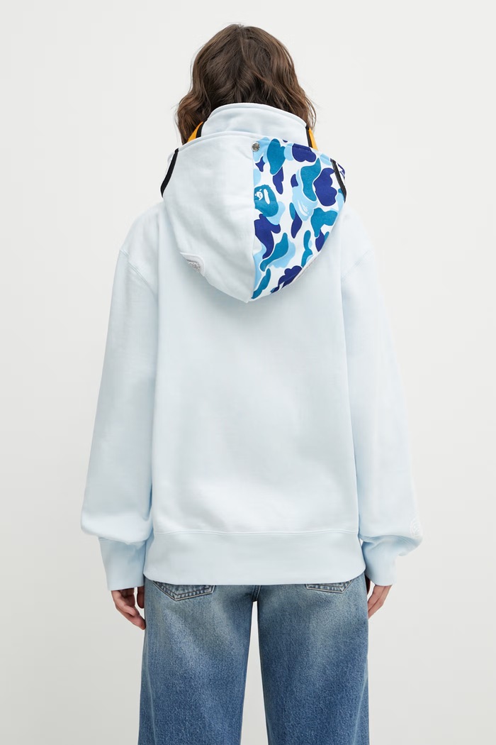 Odzież A Bathing Ape bluza bawełniana Milo Shark 002ZPL802013L niebieski