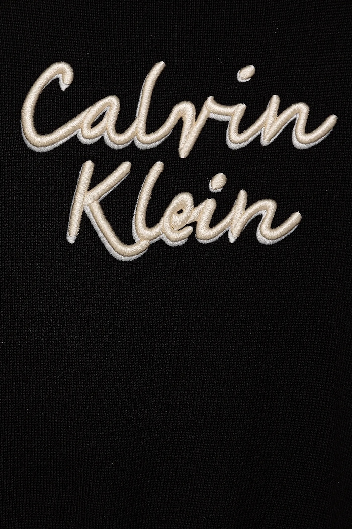 Lány Calvin Klein Jeans gyerek pamut pulóver IG0IG02971.9BYA fekete