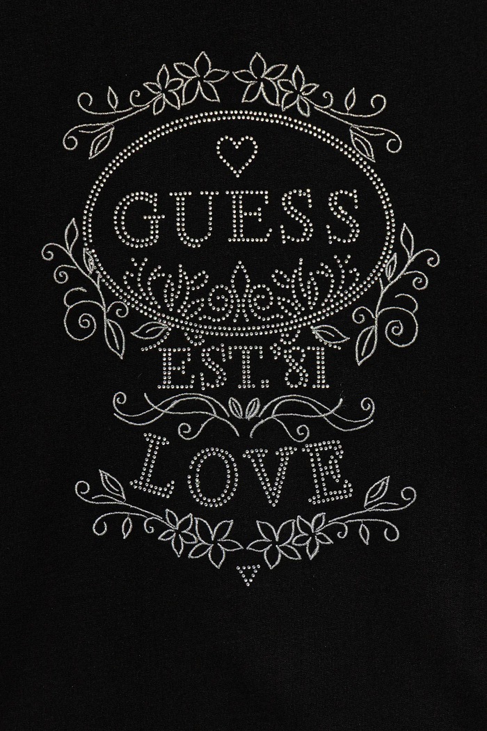 Lány Guess gyerek melegítőfelső pamutból J5YQ06.KA6R4.9BYA fekete