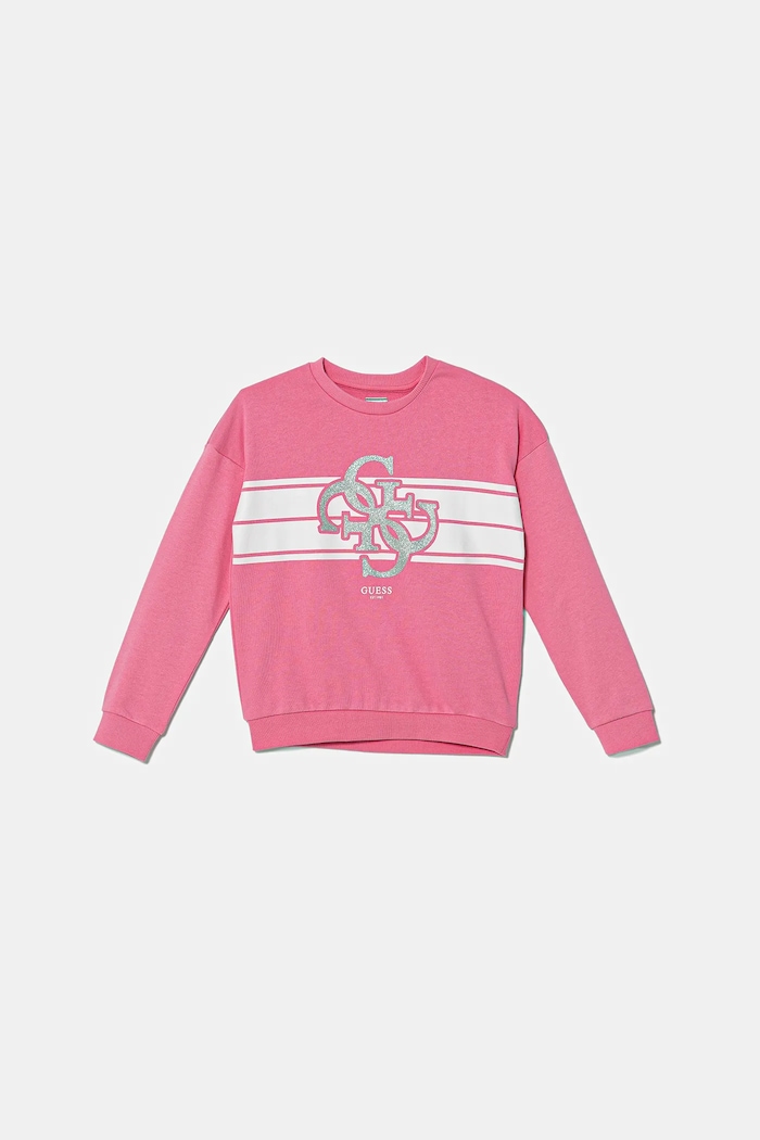 Guess Bluza bawełniana dziecięca różowy K5YQ01.KA6R4.9BYA