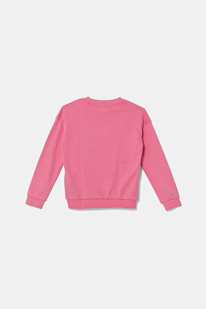 Guess Bluza bawełniana dziecięca K5YQ01.KA6R4.9BYA różowy AW25