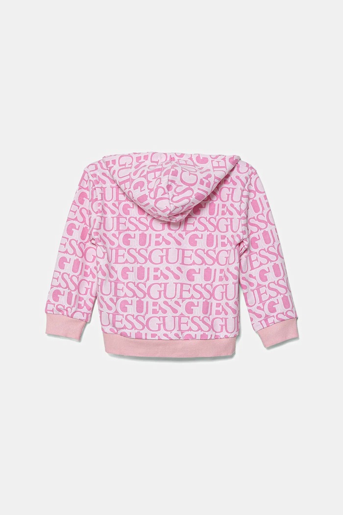 Guess bluza bawełniana dziecięca K5YQ03.KAD74.9BYA różowy AW25